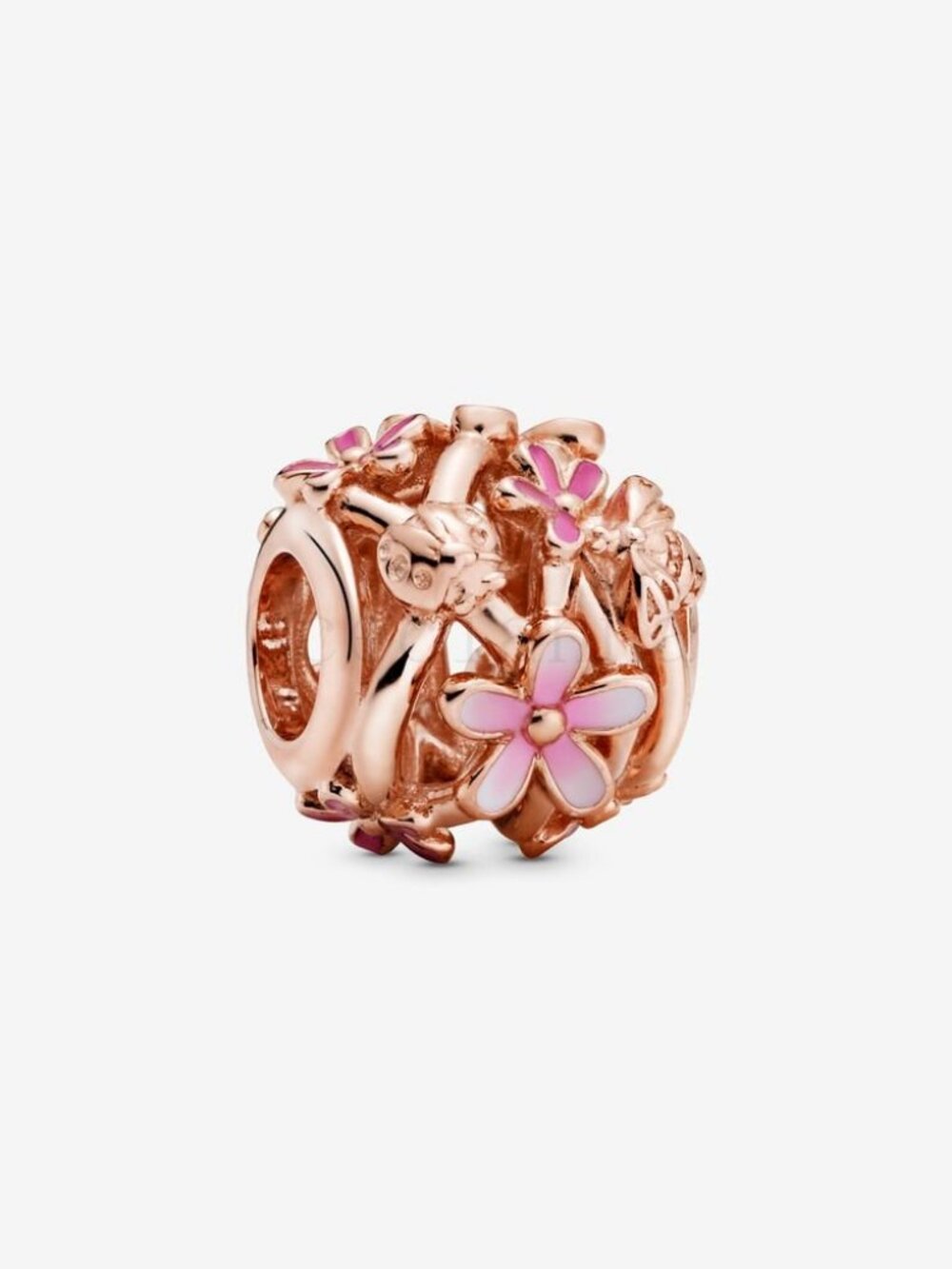 Pandora Openwork Pink Daisy Flower Charm